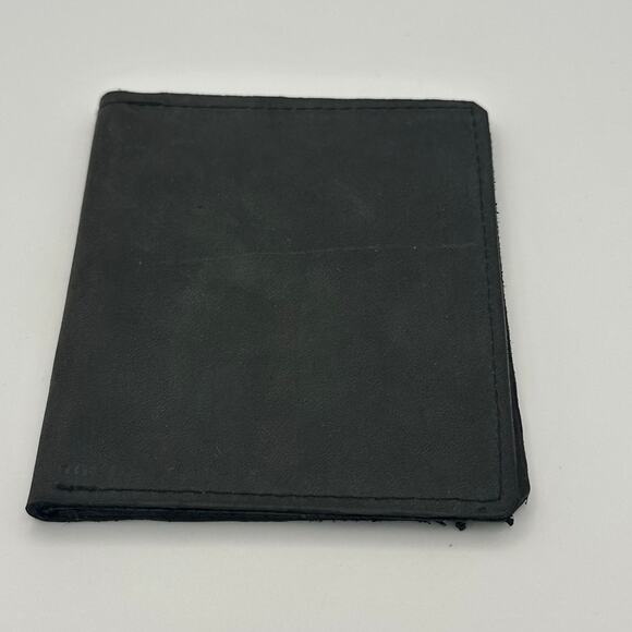 Minimalist Handmade Oaxaca Charcoal Gray Suede Leather Slim Cardholder Wallet - Picture 3 of 10